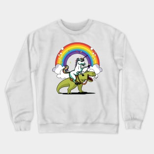 Unicorn Riding T-Rex Crewneck Sweatshirt